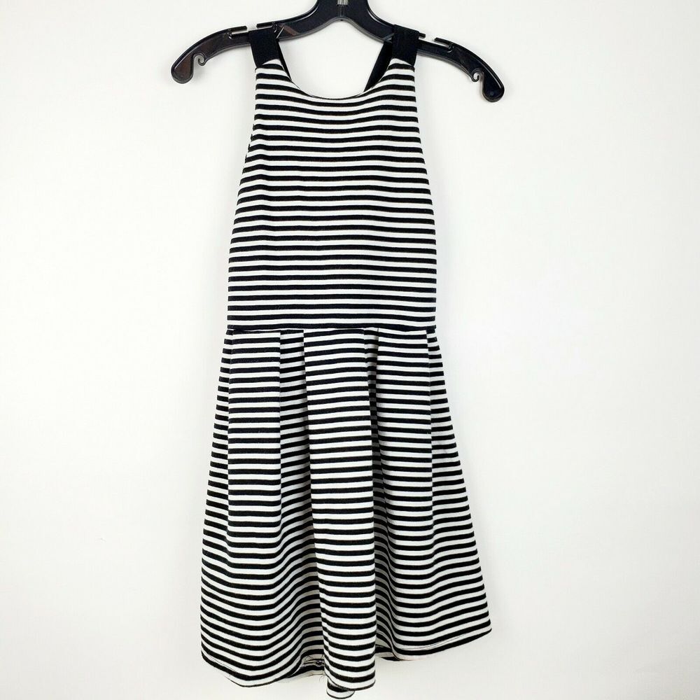 So Authentic American Heritage Girls Black White Striped Dress L